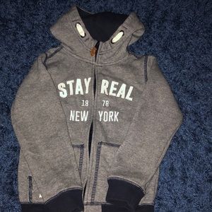 Boys grey & navy blue sweater 6-8